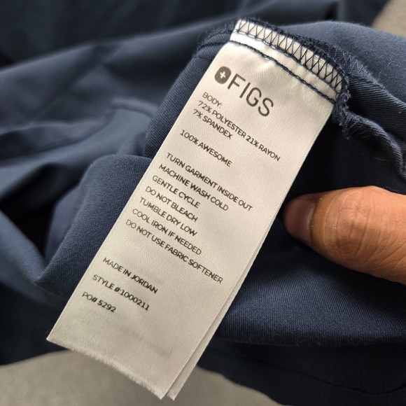 FIGS Women Scrub Top Small Blue Short Sleeve Pocket V Neck Short Sleeve Shirt - Picture 7 of 9